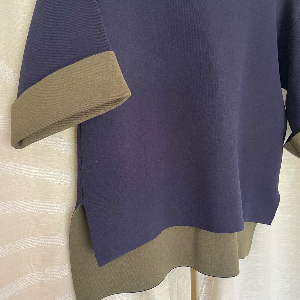 Whistles Navy Top with Olive Trim - Picture 2 of 6